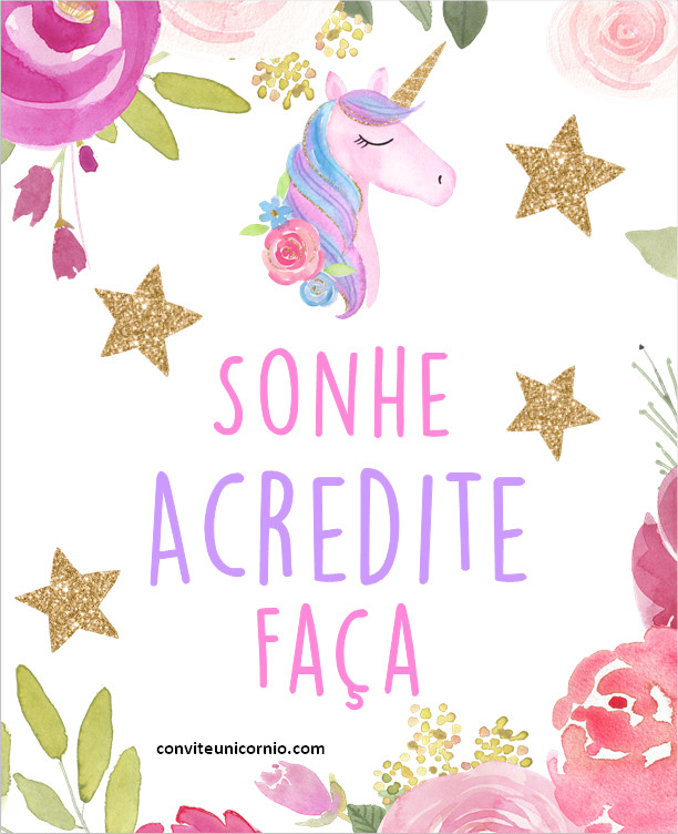 Melhores imagens de unicórnio com frases e mensagens Convite Unicornio