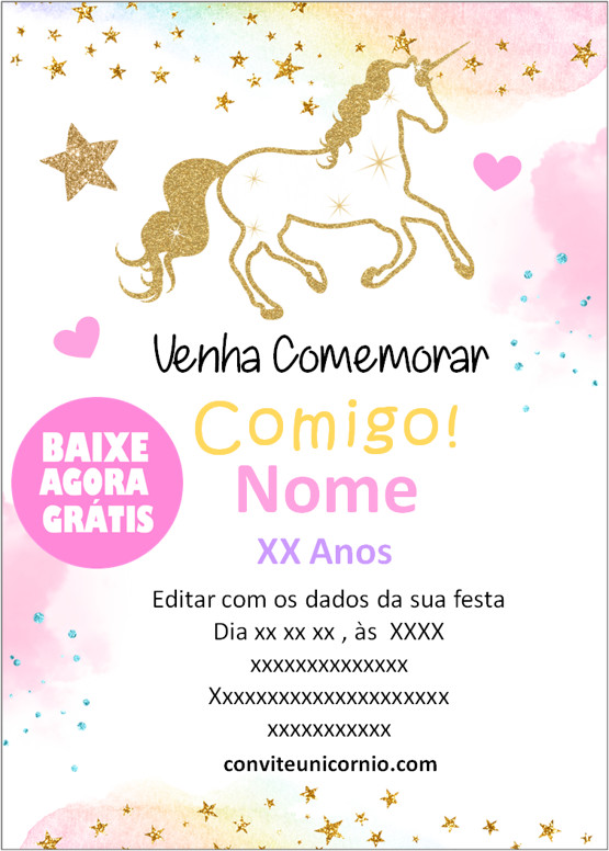imagens de convite de unicórnio