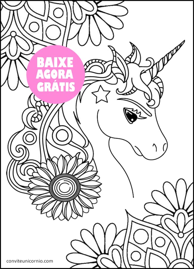 mandala unicórnio para colorir pdf