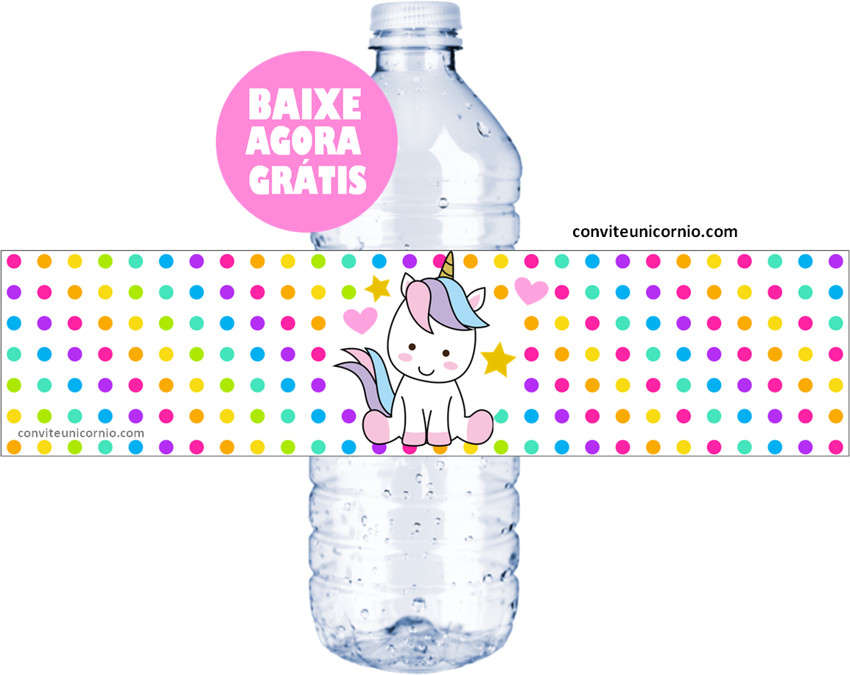 rótulo refrigerante unicórnio personalizado