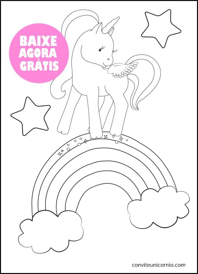 unicórnio para colorir e baixar