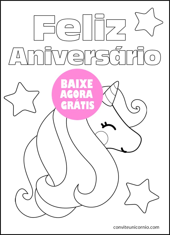 unicórnio para colorir kawaii