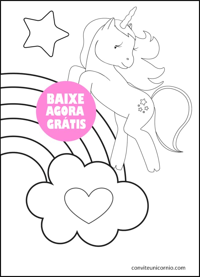 unicórnio bebê para colorir
